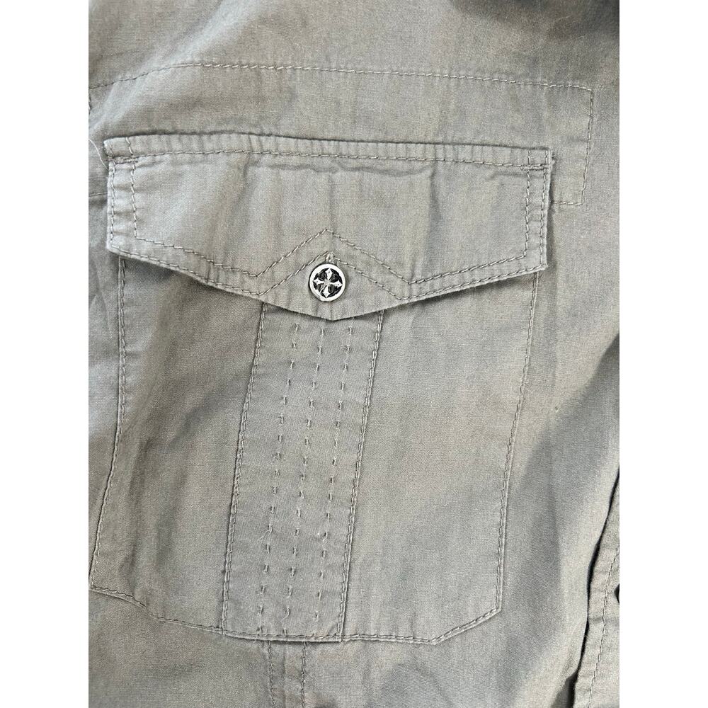 Affliction Shirt NWOT Men's Embroidered Long Sleeve Tan Size 2X 100% Cotton New! - Picture 4 of 9